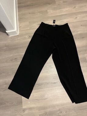 Express Black Wide-Leg High-Waist Trousers